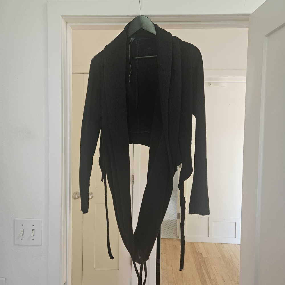 Barbara I congini Black Hooded Cardigan MODULAR
